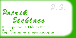patrik steklacs business card
